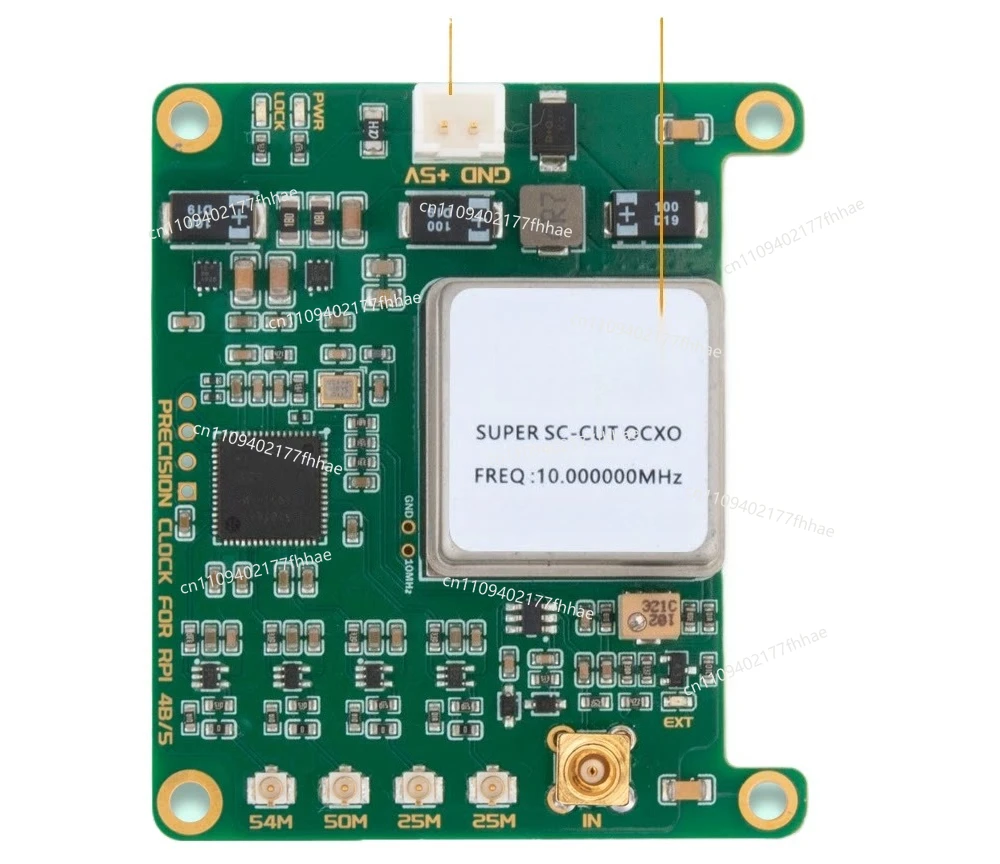 For Raspberry Pi 4B/5 Upgraded Ultra Low Phase Noise Constant Temperature Crystal Oscillator Clock Board