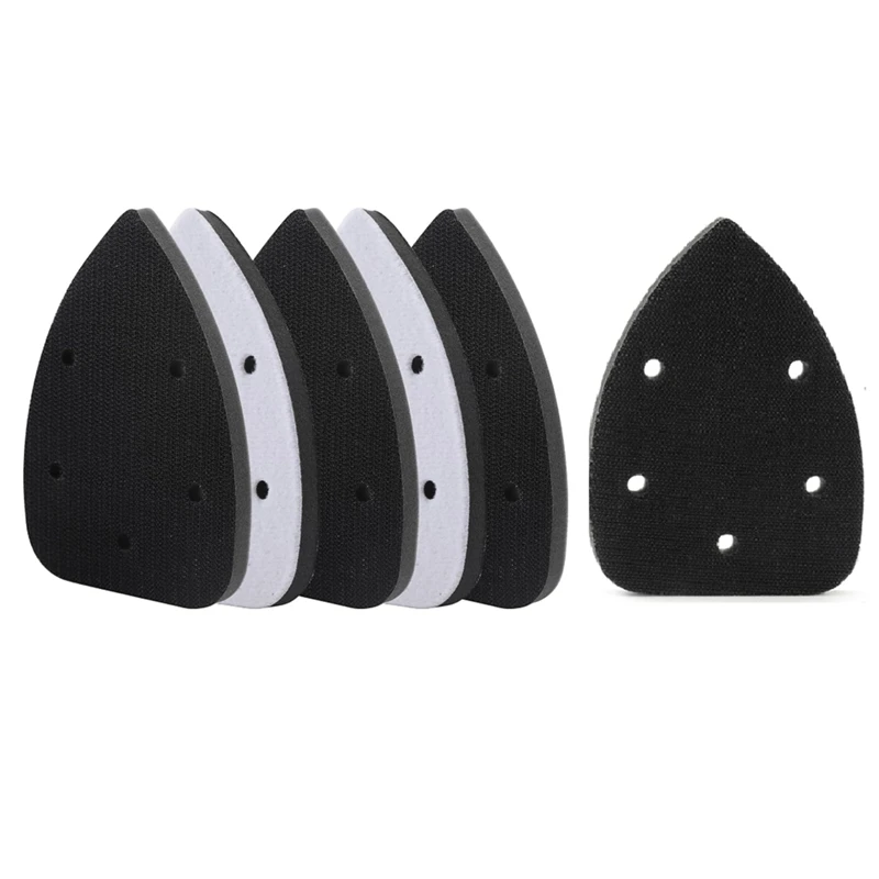 5 Holes Sander Sandpaper Backing Pads, 6Pcs Mouse Detail Sanding Interface Pad Hook And Loop, Triangle Sanding Pads