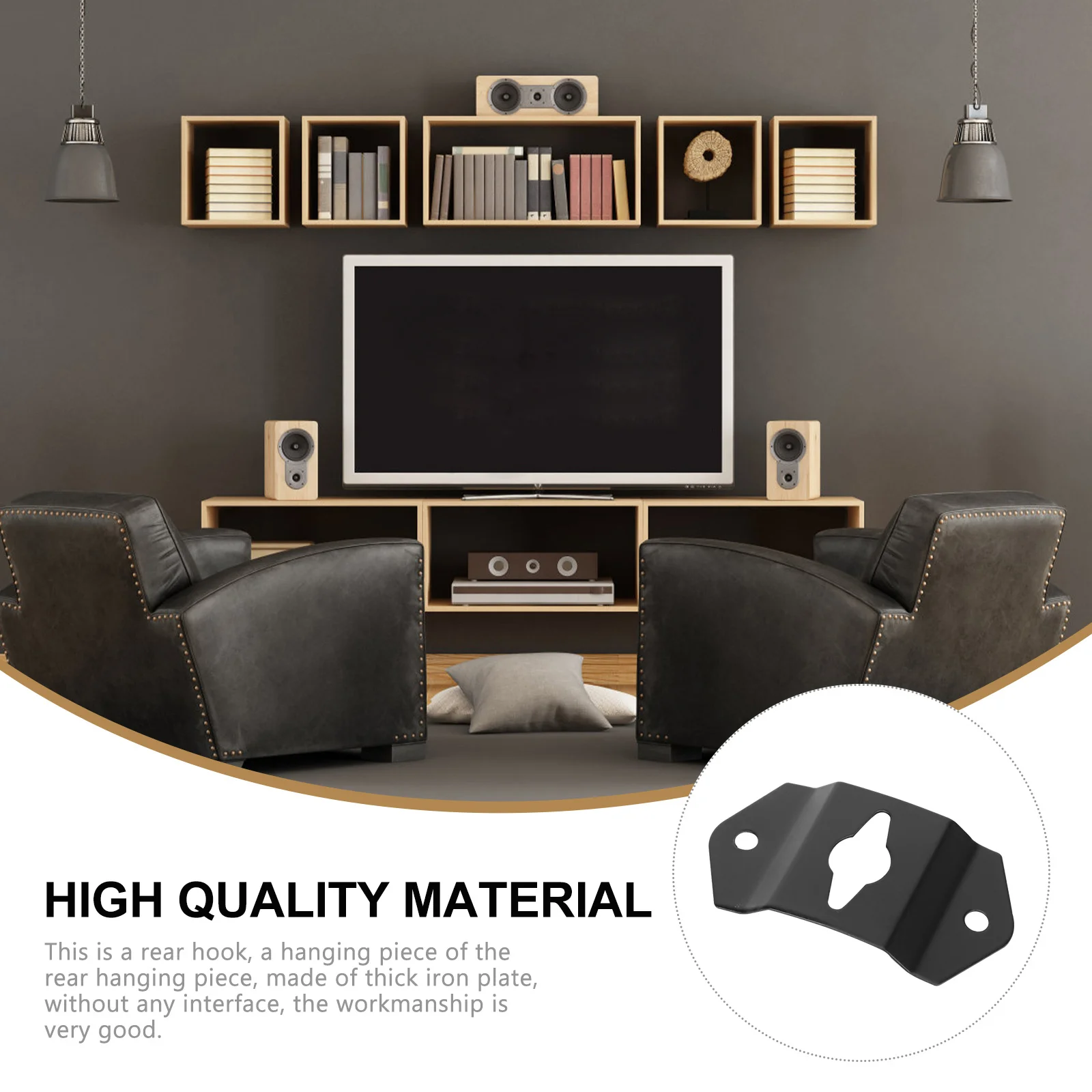 20 قطعة شماعات مكبر الصوت الثقيلة الحديد ثقب المفتاح جدار قوس السنانير الحائط المتكلم حامل حامل لمكبرات الصوت صور كبيرة #3