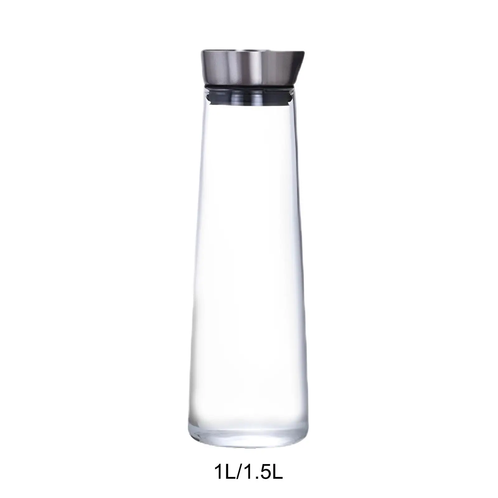 Glass Water Bottle Beverage Pitcher with Stainless Steel Lid Cold Water Jug for Coffee Hot Cold Water Juice Milk Refrigerator