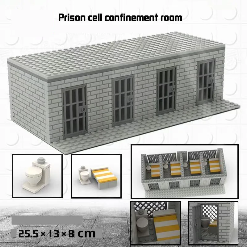 Sentry Tower Prison City Military MOC Building Blocks Set Thief Police Officer WW2 DIY Construction Model Bricks Toys