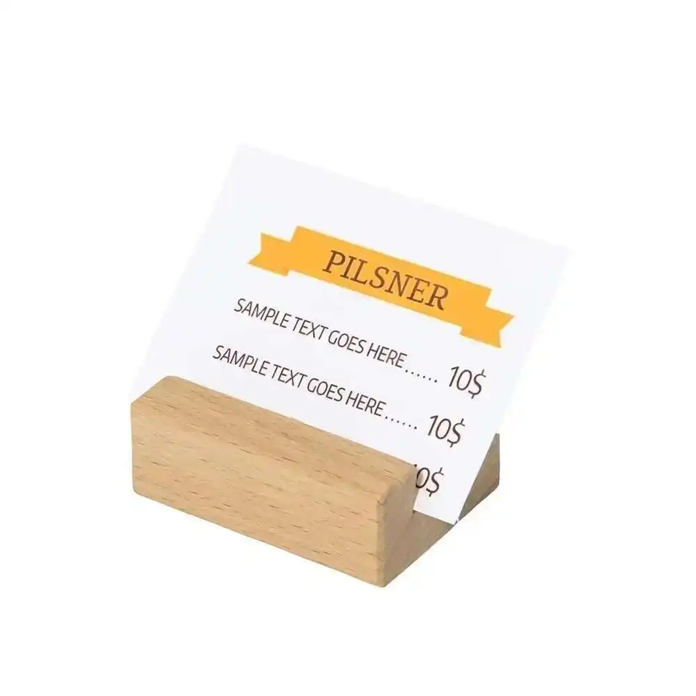 Wood Label Holder Card Holder Rack Poster Card Note Memo Price Tag Display Menu Stand Countertop Sign Clip Stand