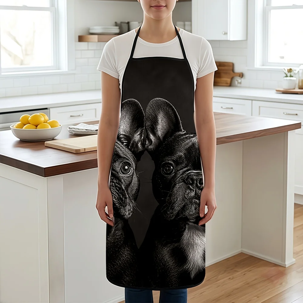 Cute Dog Portrait Apron for Kitchen Cooking Baking Gift for Dog Lovers Pet Owners Apron