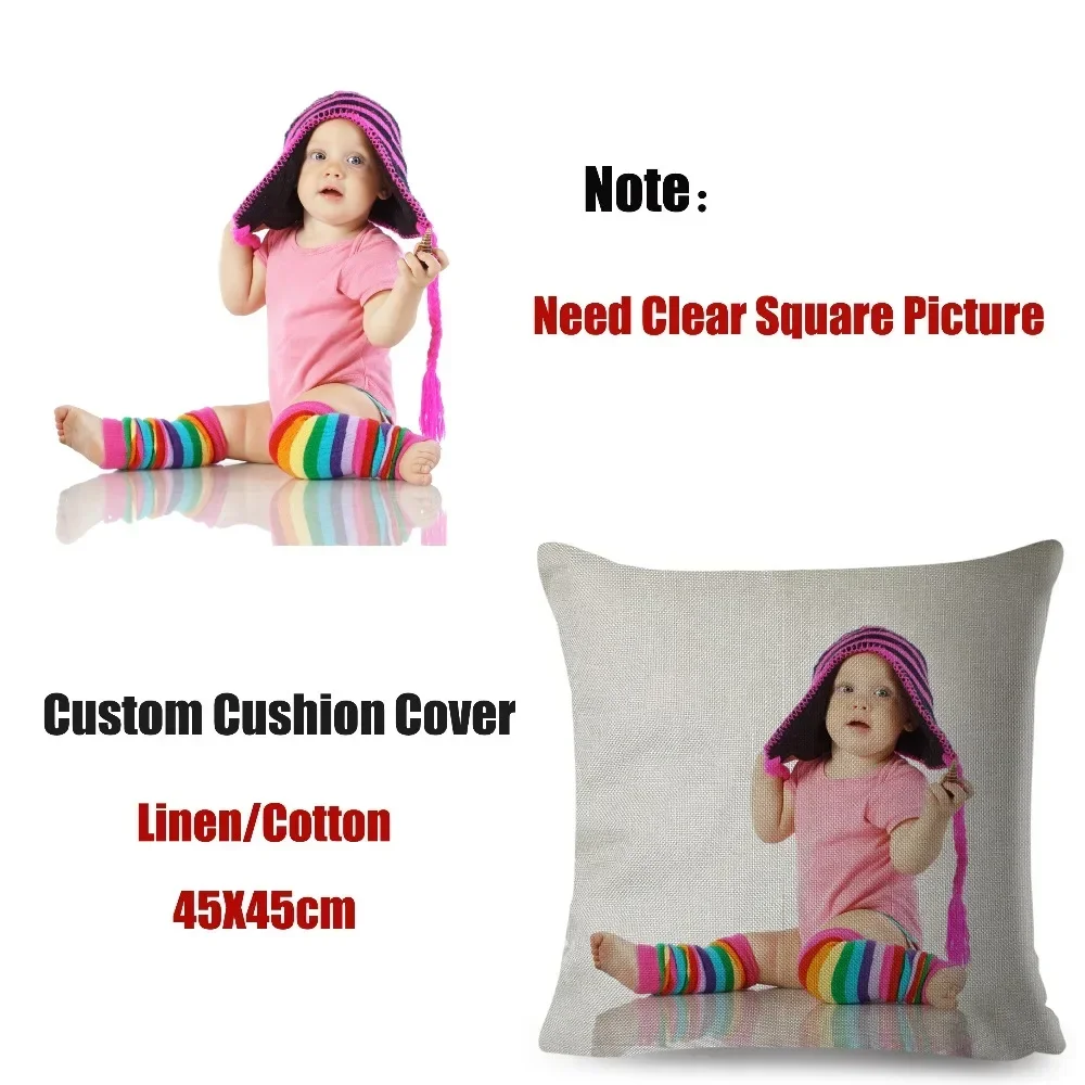 Pet Personal Life Photos Customize Picture Here Print Gift Home Cushion Cover Pillowcase Short Plush Pillow cover 45*45cm