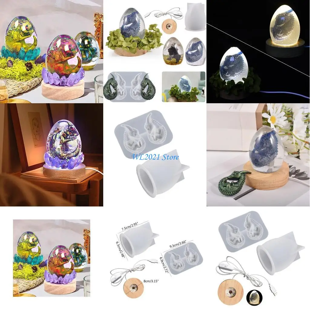 

G5GC Набор смоляных форм для яиц дракона, силиконовая форма для яиц, силиконовая форма в виде дракона для настольной лампы сам»