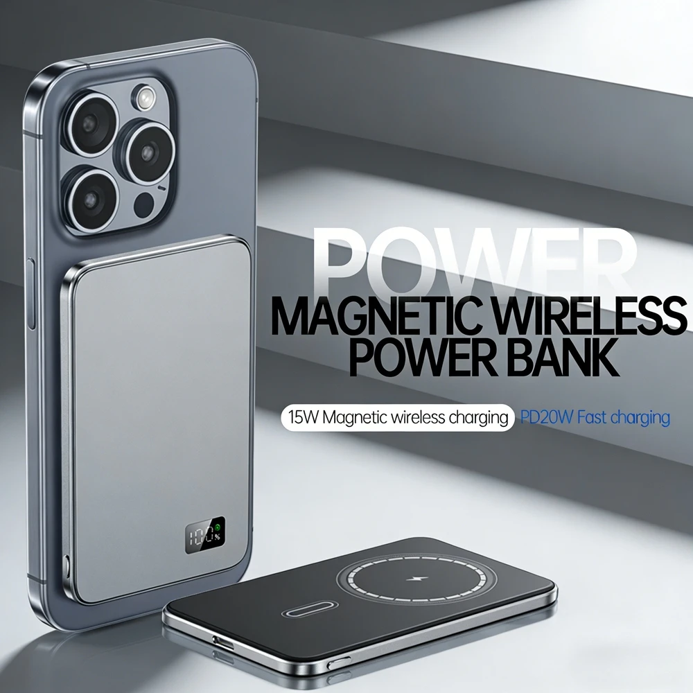 

Магнитный беспроводной внешний аккумулятор CCC, тонкий, портативный, с быстрой зарядкой PD20W, для Magsafe, для iPhone, Samsung, Xiaomi, Airpod