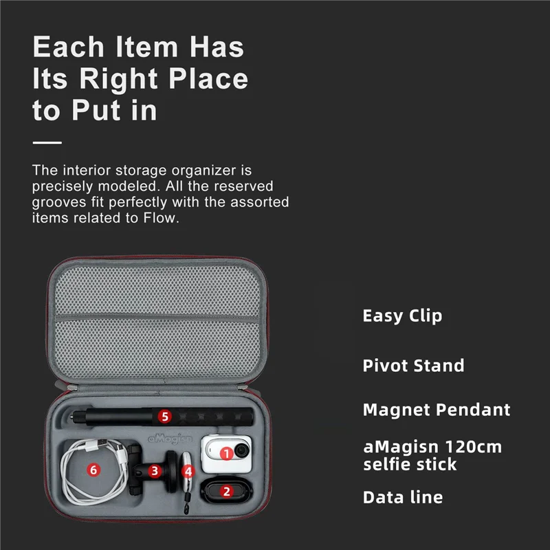 AMAGISN Carrying Case Action Camera Accessories For Insta360 GO3 Protective Sports Storage Camera Bag Accessories
