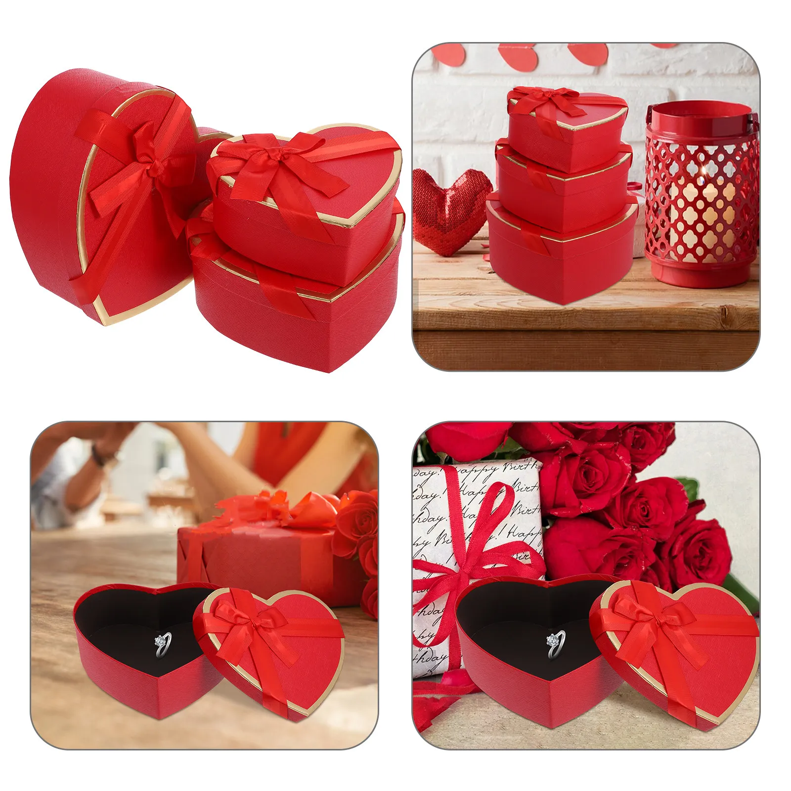 Gift Box Wrap Set - 1 zestaw solidnych, kartonowych pudełek w