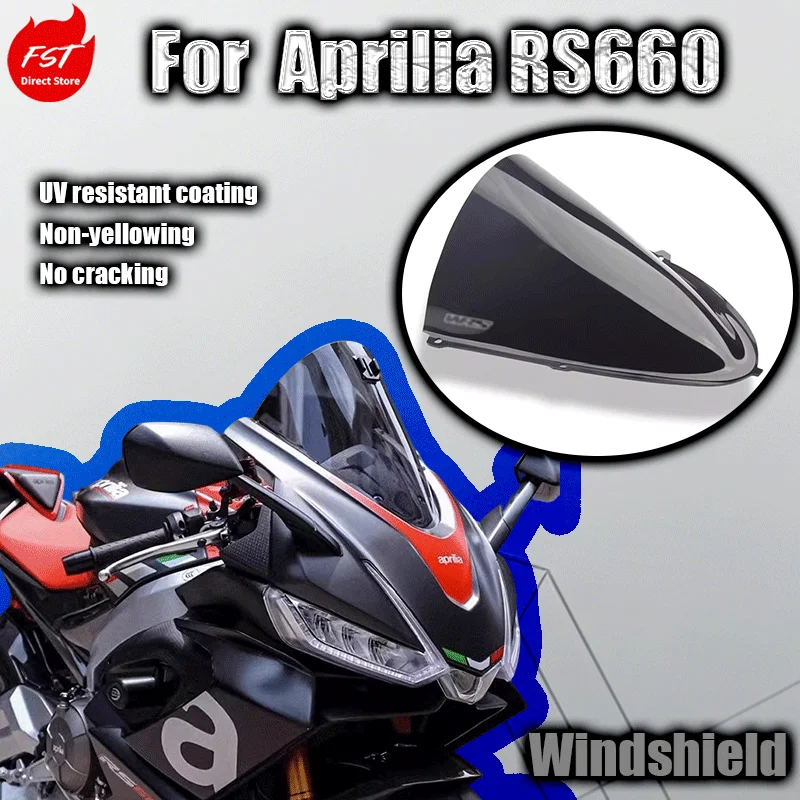 

For Aprilia RS660 modified racing windshield track version black raised front windshield transparent glass