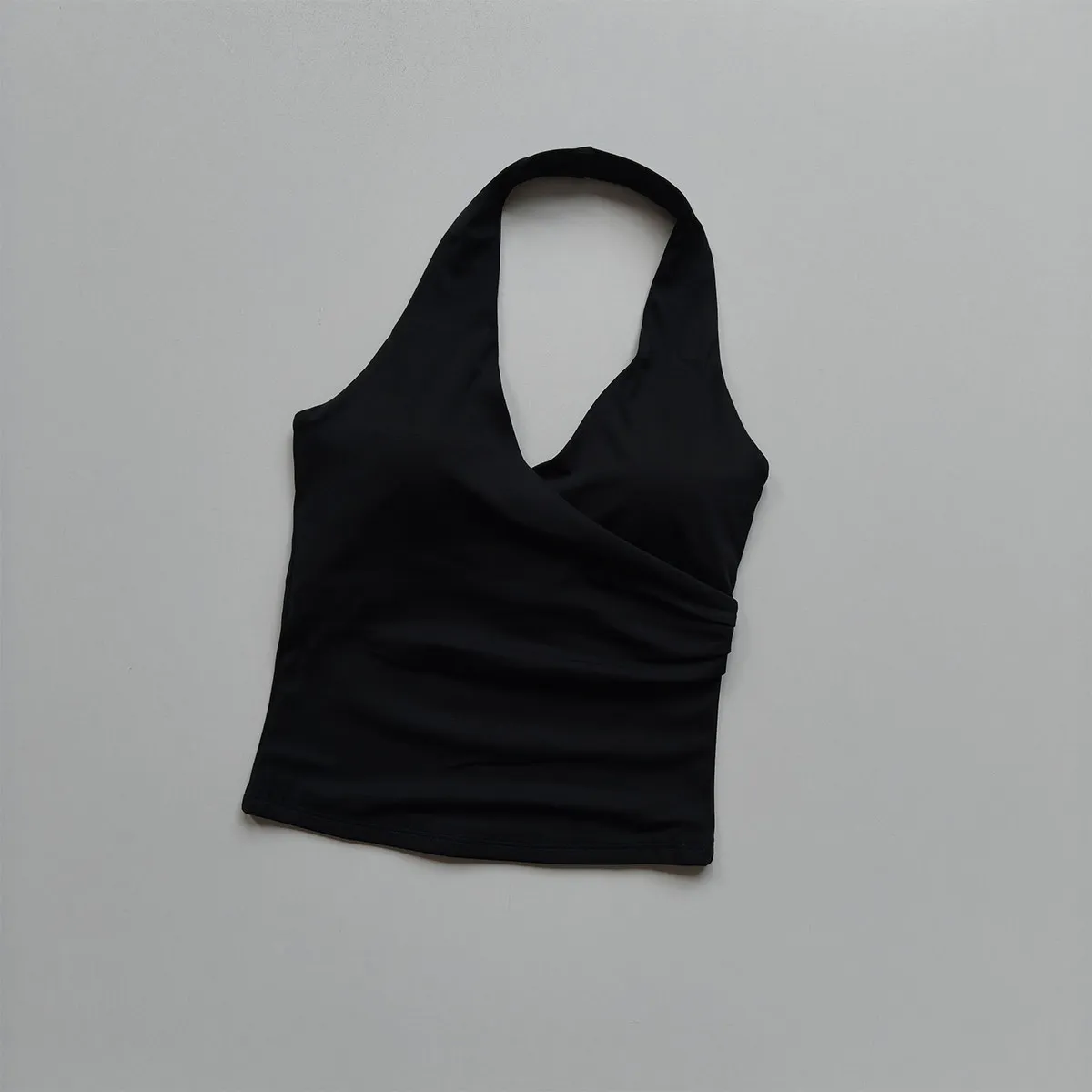 Damen Sexy V-Ausschnitt Nude Sport-BH mit Neckholder, Atmungsaktives Gym-Top, Activewear, Fitness-Yoga-Top, Neckholder-Design, Yoga-BH – Detail 15
