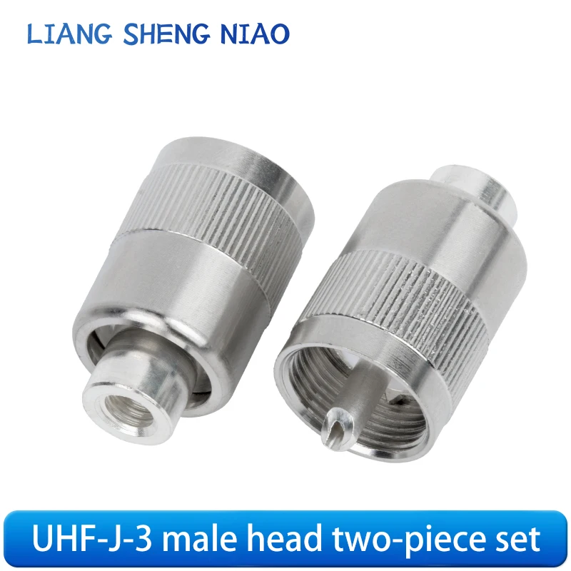 Connector Uhf Mannelijke Plug Pl259 Soldeer Rg8 Rg213 Lmr400 7d-fb Volledig Koperen Verzilverde Tweedelige Set