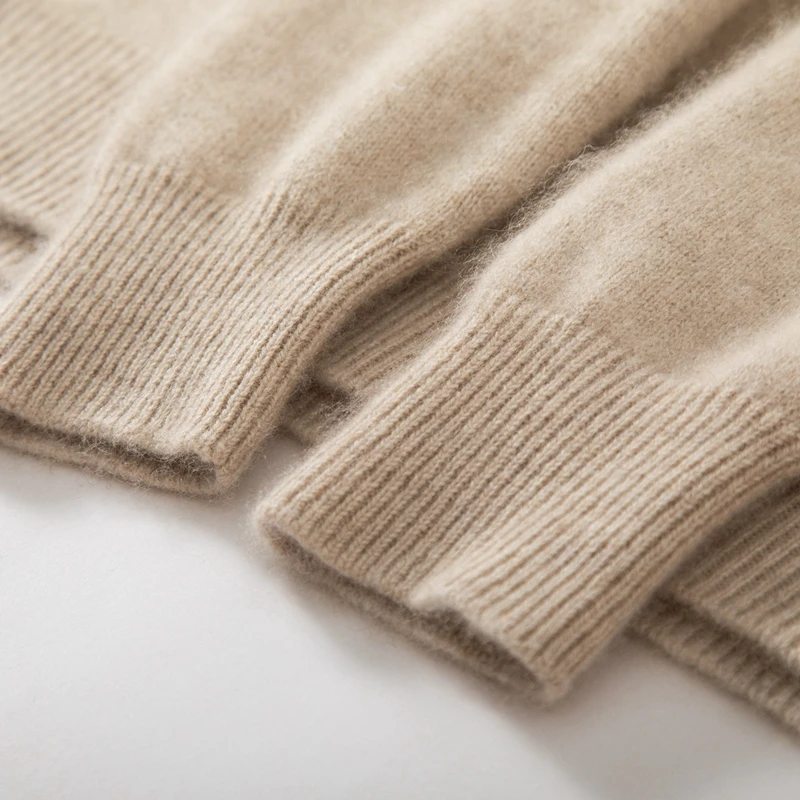 Men's Thick 100% Cashmere Sweater Mock Neck Basic Pullover Autumn Winter Smart Casual Cashmere Knitwear Soft Warm Clothing Tops