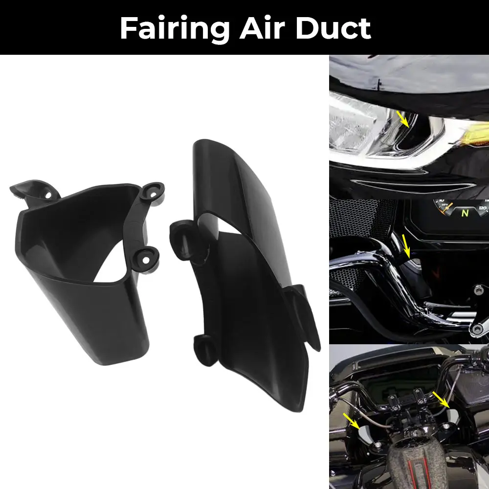 

1Pair Inner Fairing Air Duct ABS Plastics Black Motorcycle Accessories For Harley Touring Road Glide CVO ST FLTRXSTSE 2024 2025