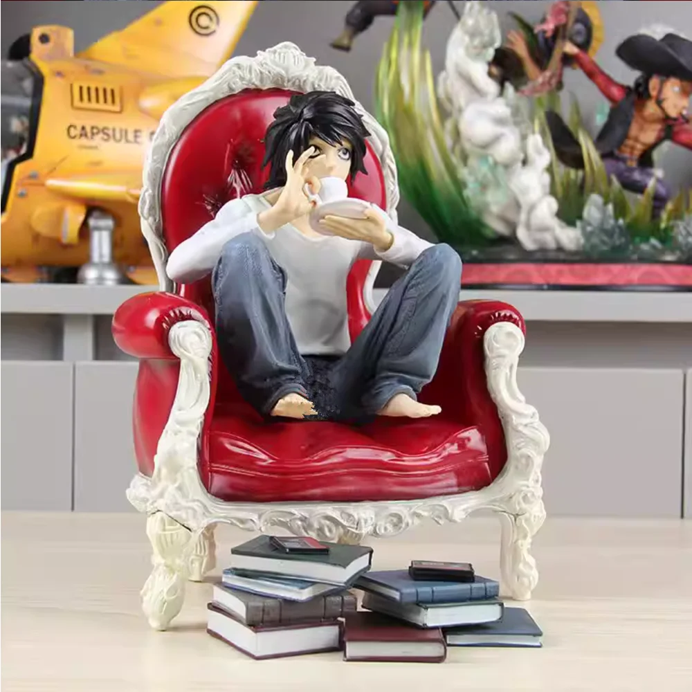 

Полностью раскрашенная фигурка Л. Лоулиета из Death Note, сидящего на диване, модель персонажа аниме, случайный выбор