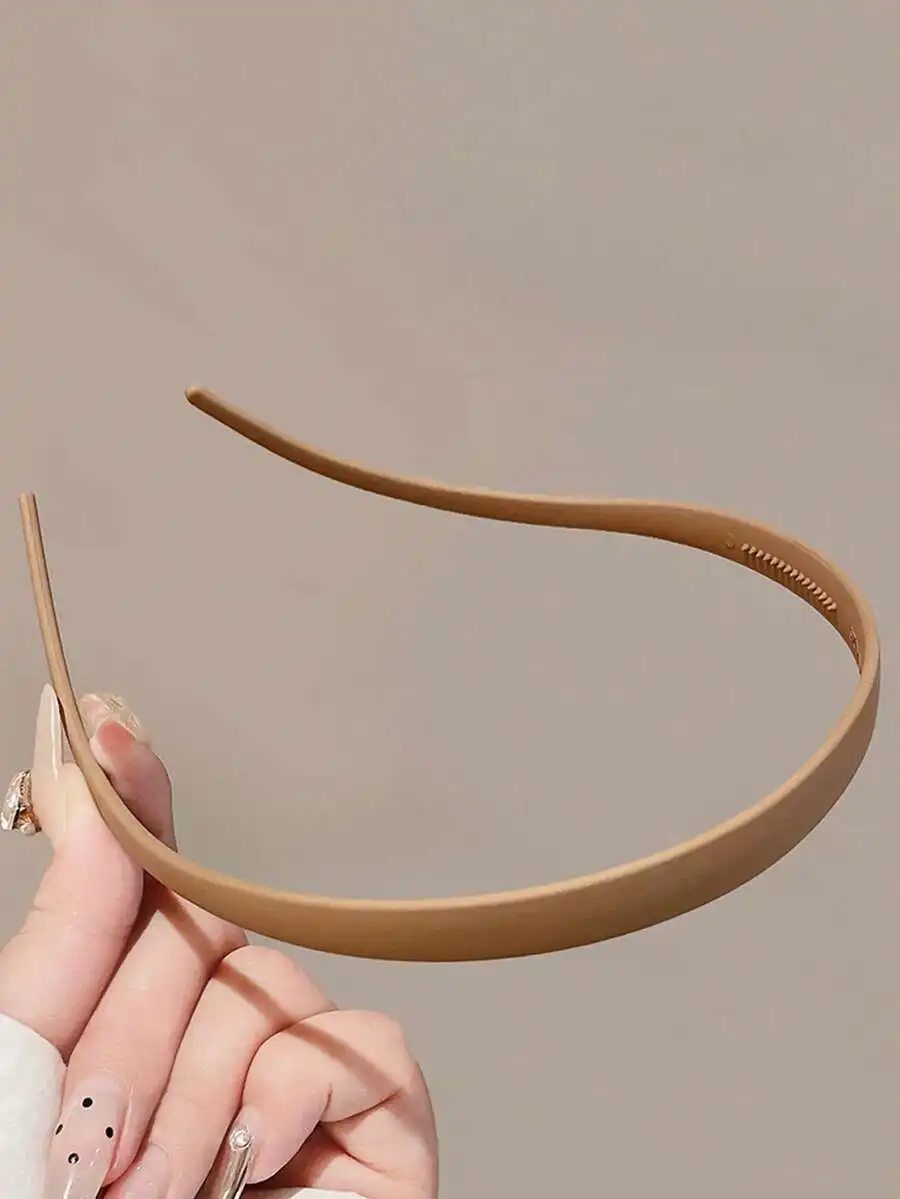 

Matte Slim High Elastic Solid Color Headbands For Women Minimalist Style Daily Wear