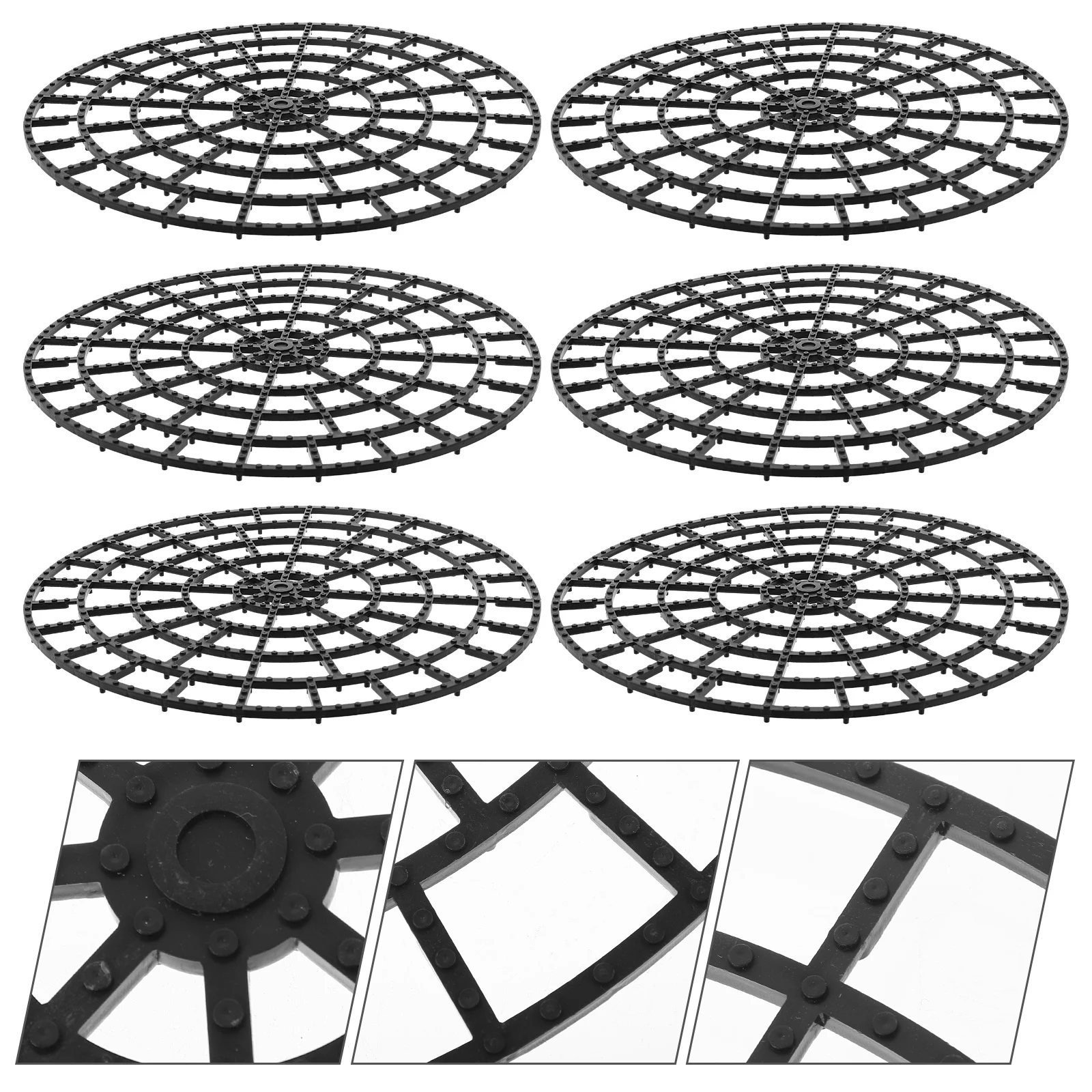 

6pcs Planter Stands Flower Pot Bottom Mats Permeable Risers Outdoor Plants Protect Floors DIY Cut Fits Any Size