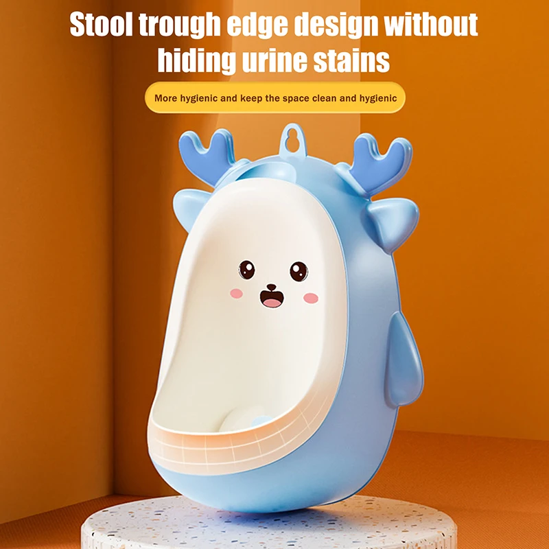 Orinador de penico de dinossauro, mictório de xixi montado na parede, ferramenta de treinamento de banheiro permanente e suspensa para aprendizagem de banheiro de crianças pequenas