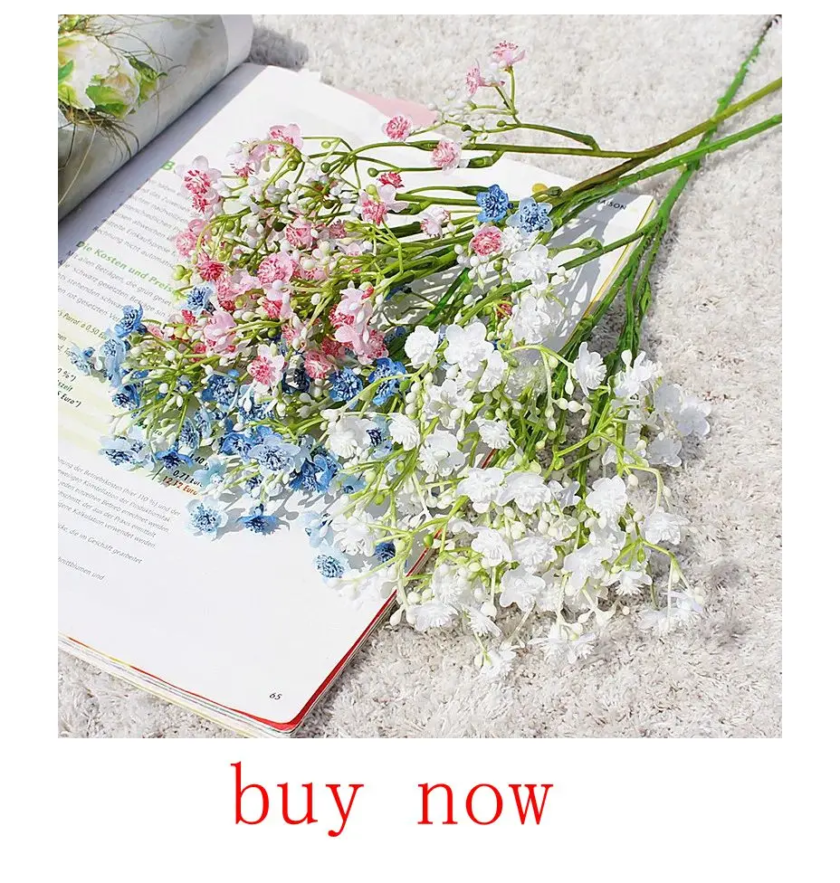 Künstliche Blumen Rose Nelke Festlicher Kranz Zubehör für Außenbereich Garten Zuhause Büro Vase Braut Hochzeitsdekoration DIY Geschenk Requisiten – Detail 5