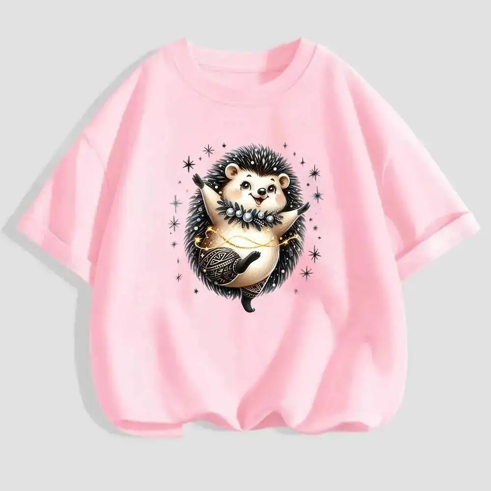 15cm Cute Kids Dance Hedgehog Animal Iron On Heat Transfer Sticker For Clothes Pinted Vinyl Thermal Washable T-Shirt Appliques