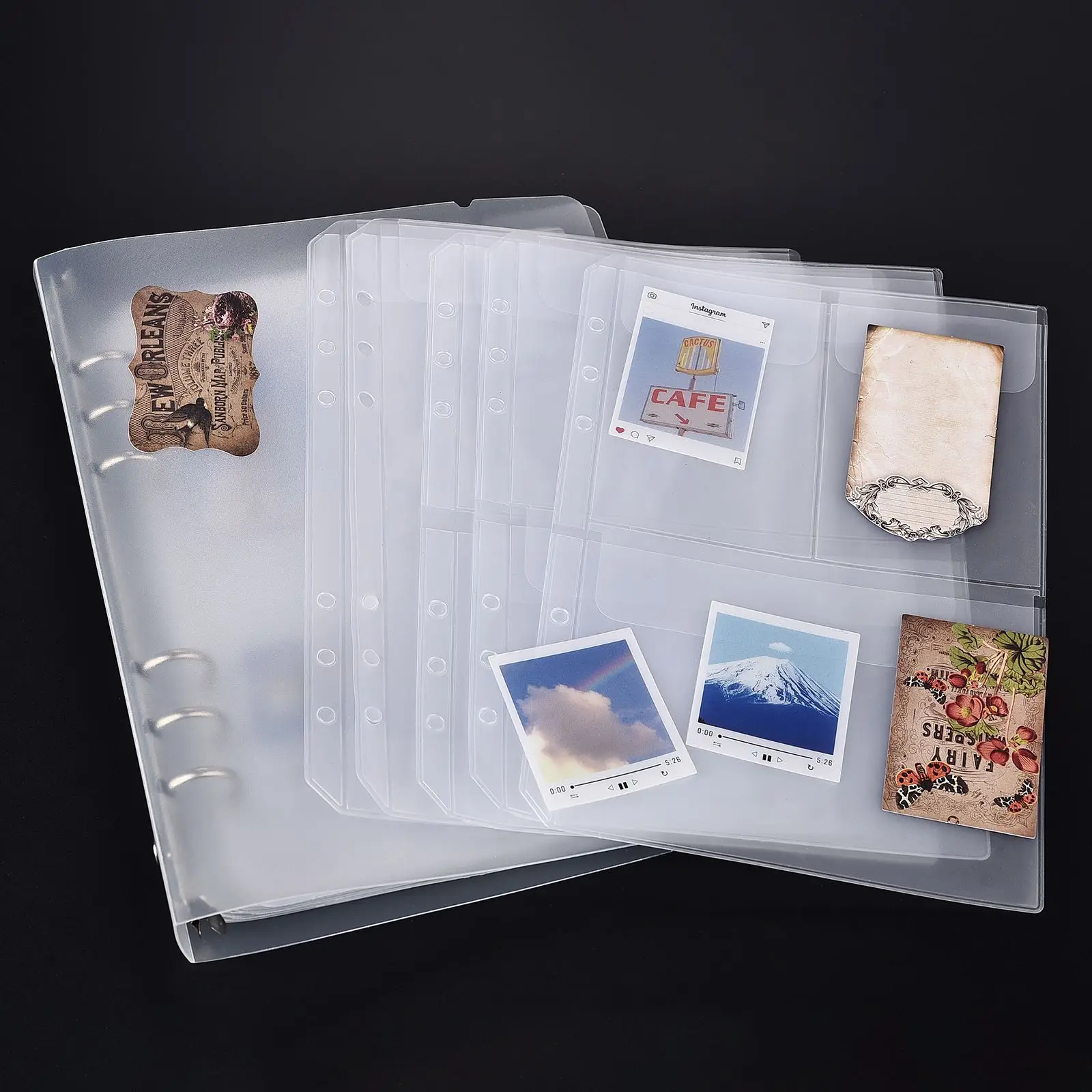 

A5 Die Sticker Storage Book Binder Transparent Folders Bag DIY Photocard Stamp Album Storage Bag Book Holder Envelopes Storage