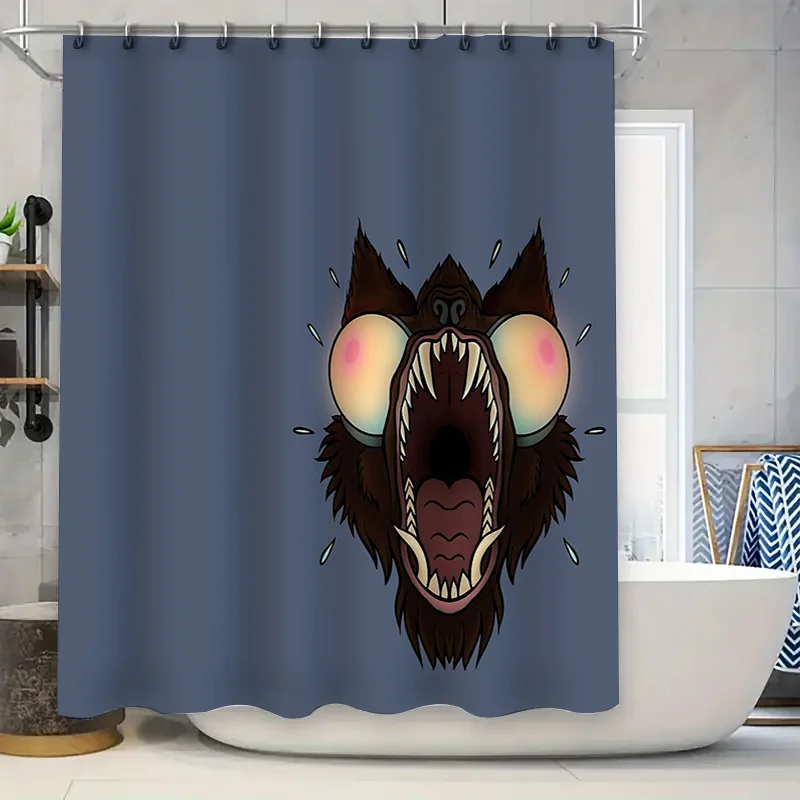 

Spooky Bat Shower Curtain Gothic Horror Halloween Decor Bathroom Set Vintage Creepy Home Decor Wall Tapestry Room Divider