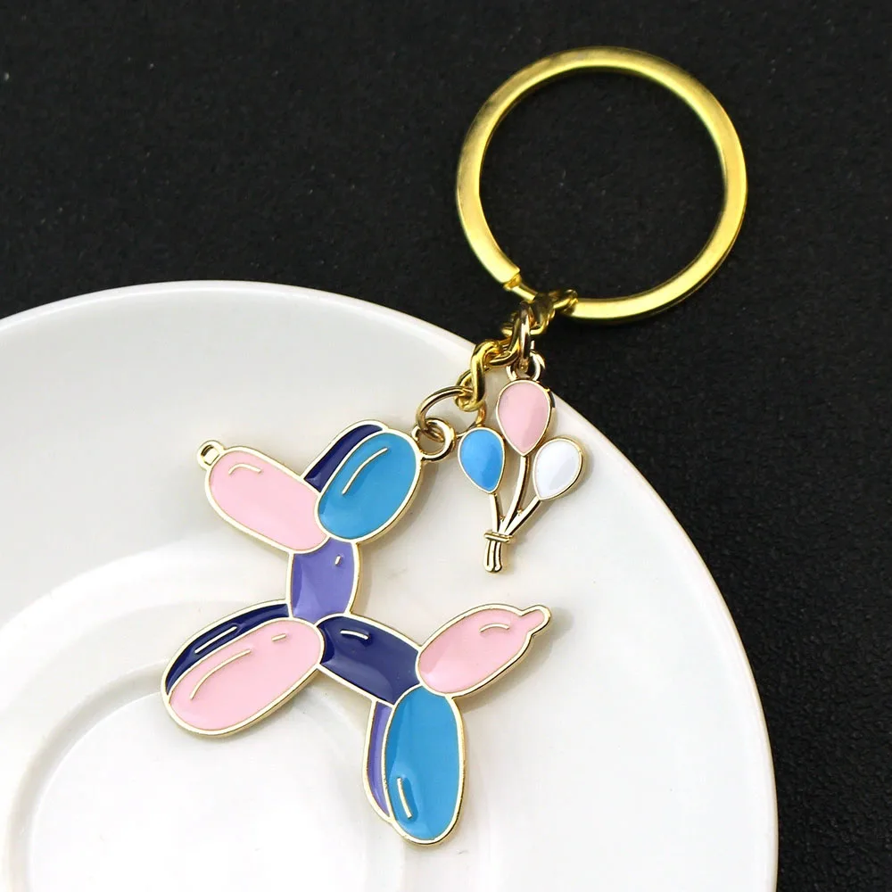 Cute balloon puppy keychain Pendant  Can be used to decorate bags a
