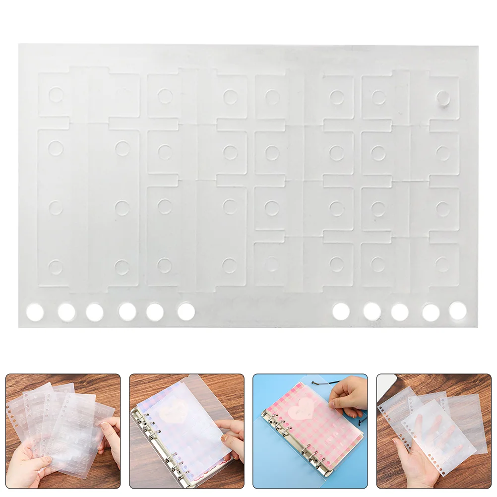 5 arkuszy LooseLeafHole PlugStickers IndexTabs PVCBookmark Sticky CompatibleSelfAdhesive Pages Durability Annotation Supplies