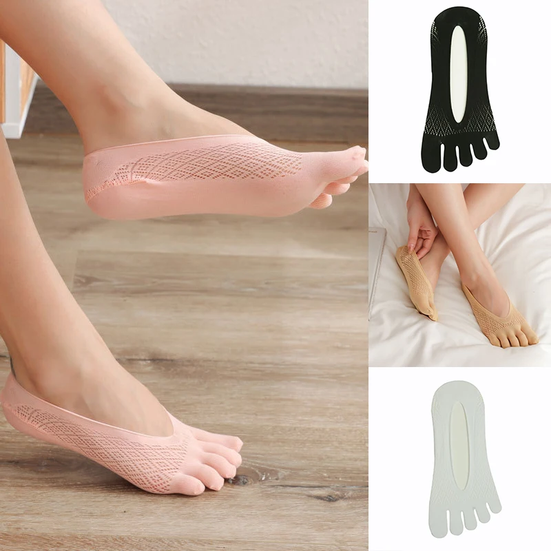 Diamond-Shaped Hollow Socks Women'S Toe Socks Ultra Low Cut Liner Boat Socks Breathable/Sweat-Absorbent/Deodorant/Invisible