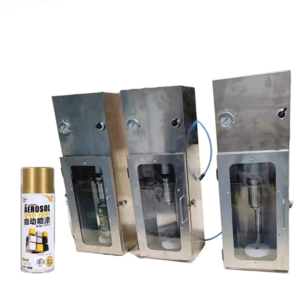 Pneumatic Decontamination Clean From Spray Painting Filling Machine Semi-automatic Aerosol tank Filling Equipment