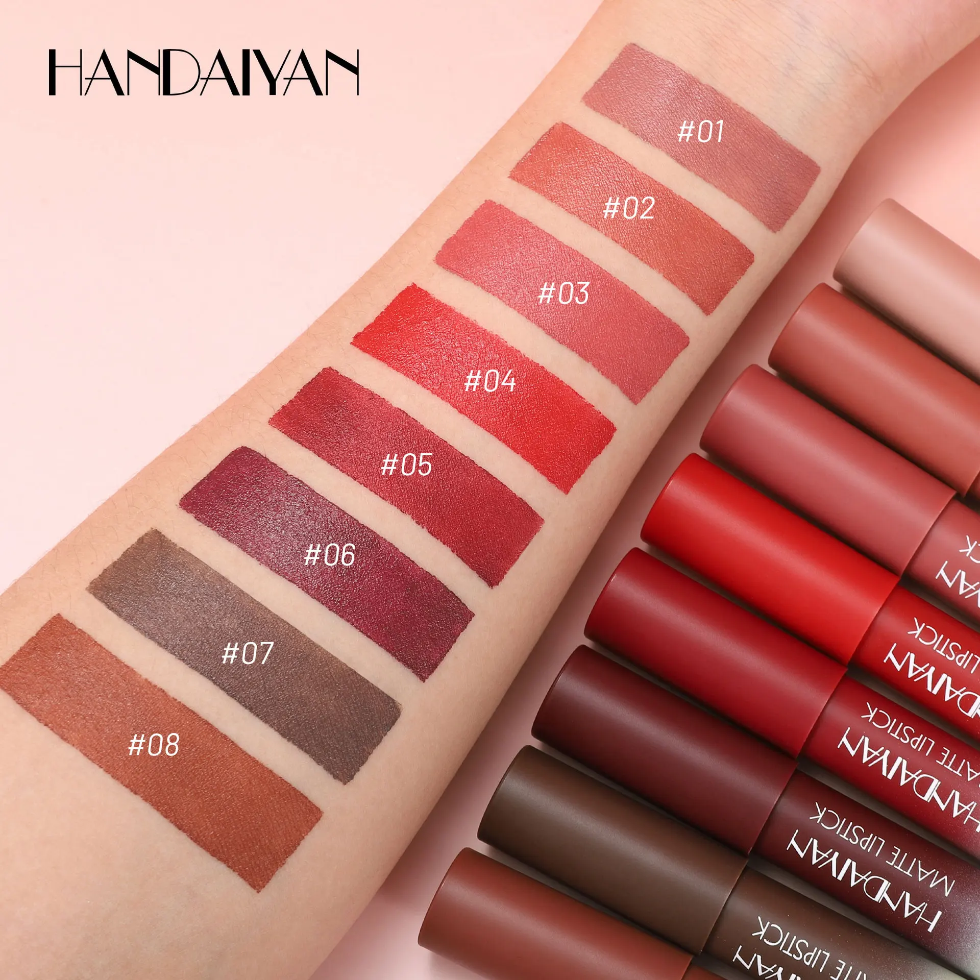 Velvet Lip Crayon 8 Colors Matte Waterproof Transfer Proof Longwear Lipstick Liner Easy Glide for Precise Definition Cosmetic
