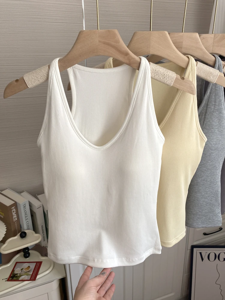 

Женский хлопковый жилет V-Ne-Piece с нагрудником, бюстгальтер с фиксированной чашкой, красивая внутренняя одежда Ba, Svel Base irt