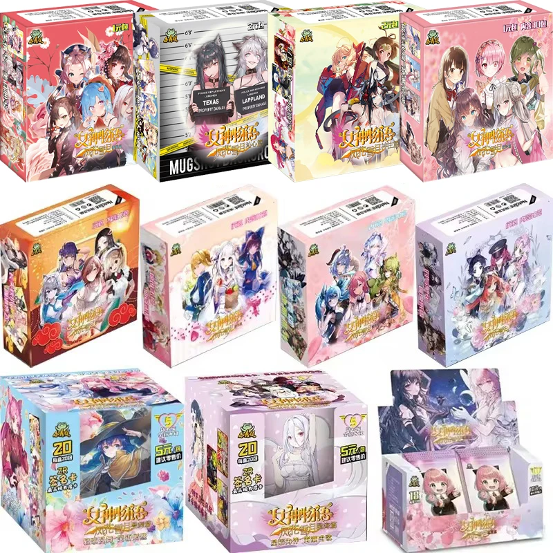 Nova deusa história coleção cartões conjunto completo caixa de reforço anime menina coleção cartão tcg jogo cartão brinquedos mesa presente aniversário das crianças