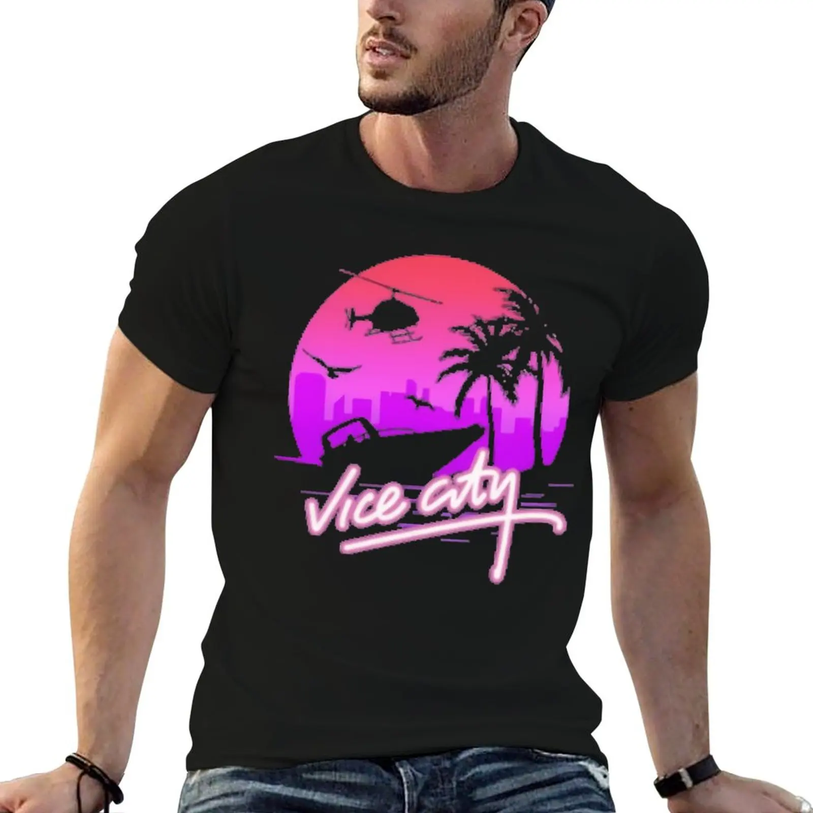 

Vice City T-Shirt man t shirt designer t shirts cotton 100% T-Shirt