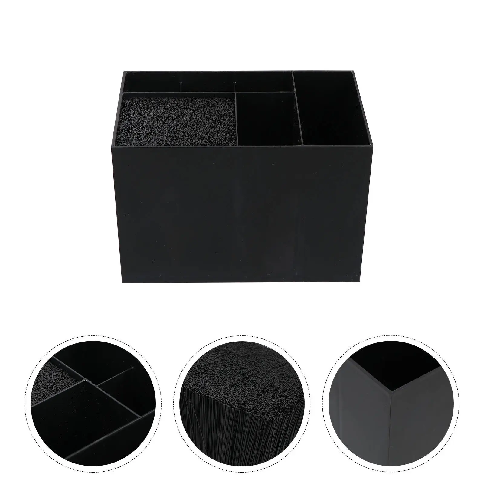 

6 Compartment Hairdressing Comb Scissors Organizer Storage Box Salon Countertop Divider Clip Brush Holder Barber Tool Case