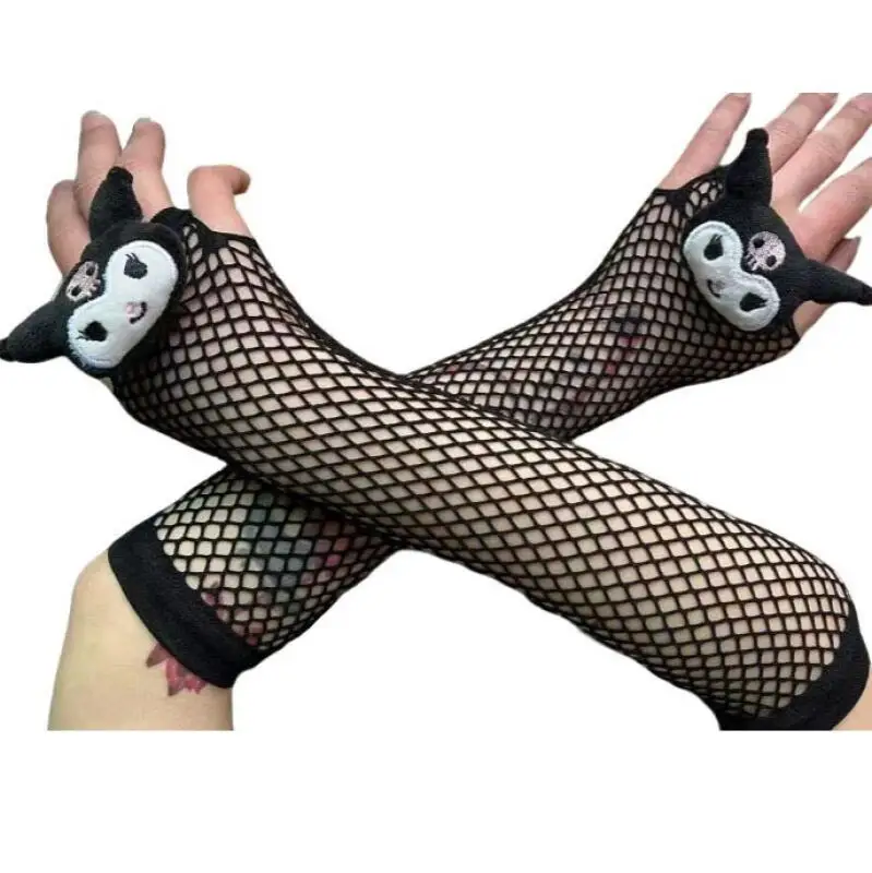 

Japanese Sanrio Mesh Sunscreen Sleeves Kawaii Kuromi Hellokitty Jk Series Mesh Gloves Cartoon Breathable Gloves Girl Gift