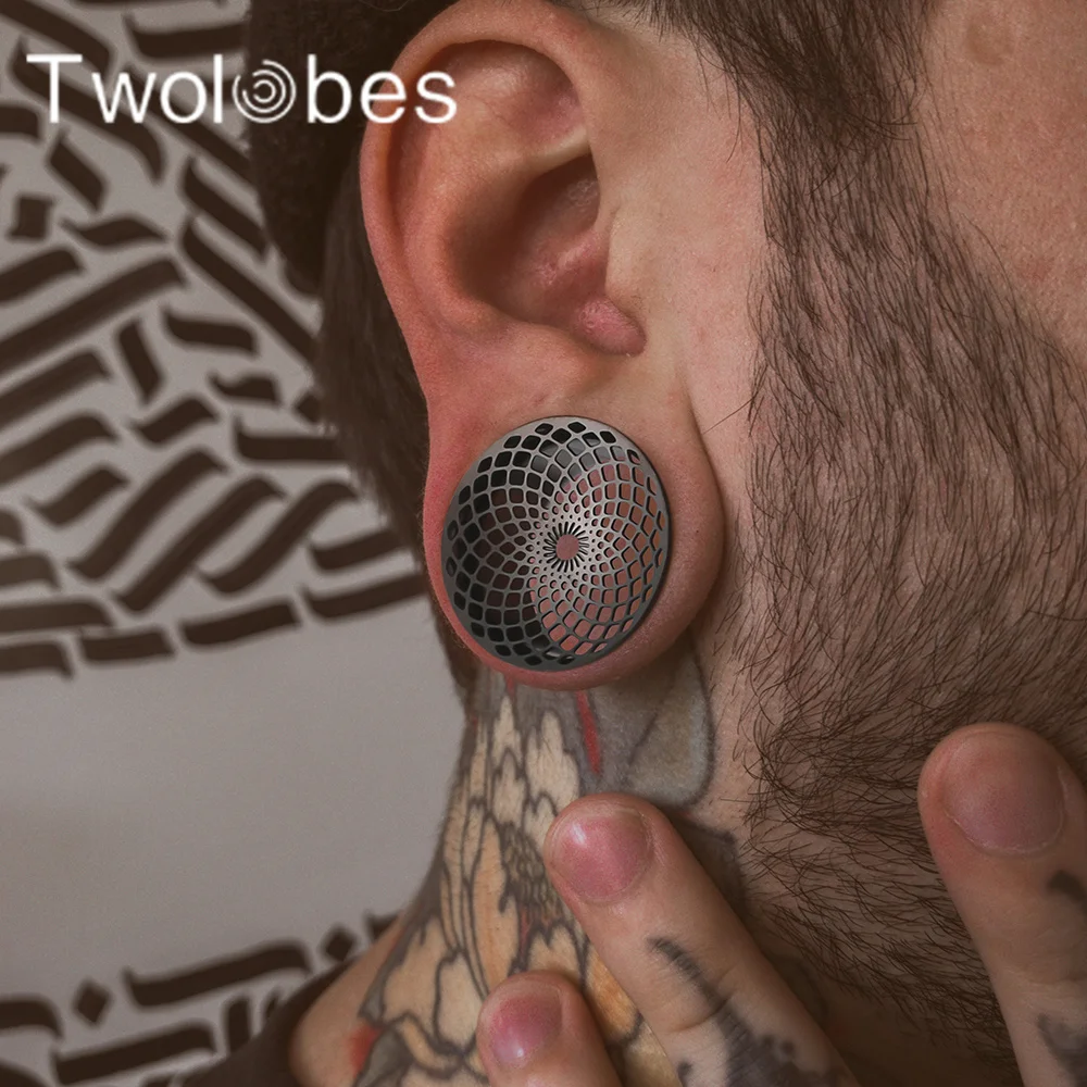 Twolobes 2 szt. Hollow Out wskaźniki uszu zatyczki tunele ze stali nierdzewnej 316 Piercing kobiety biżuteria do ciała Expander kolczyki lato
