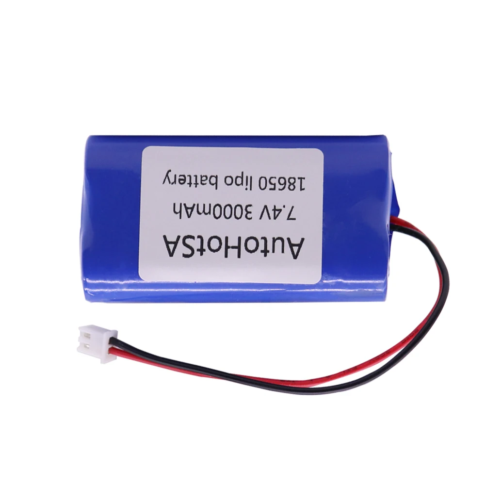 Akumulator litowo-jonowy 7,4 V 3000 mAh 18650 z wtyczką XH2.54 2P 7,4 V o dużej pojemności 18650-2S aktualizacja akumulatora litowego 3000 mah