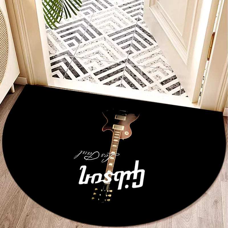 

Cool Gibson Guitar Half Round Door Mat Non Slip Indoor Outdoor Entrance Rug Durable Waterproof