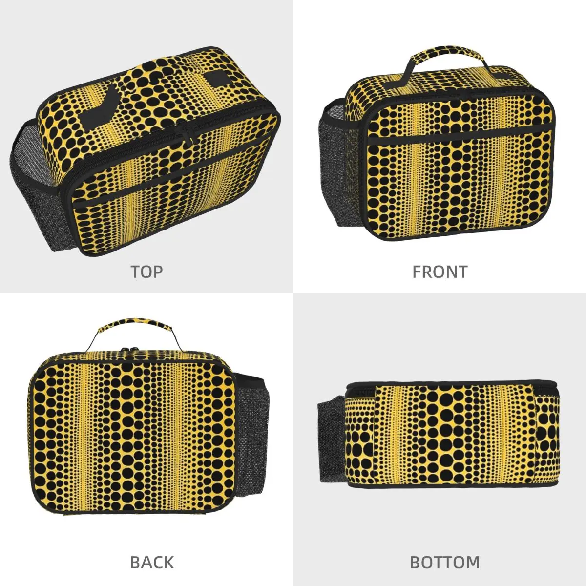 Yayoi Kusama Pumpkin Abstract Art Insulated Lunch Bag for Women Children Portable Food Boxes Thermal Lunch Box Tote