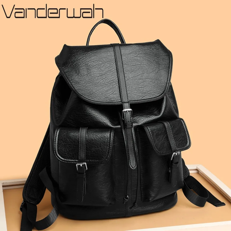 Vintage Hochwertige Lederrucksäcke mit Großer Kapazität, Passend für A4-Format, für Pendler, Mädchen, Reisen, 3-in-1 Rucksack