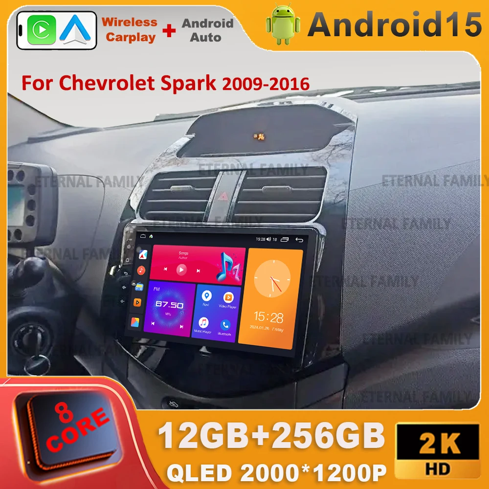 

Android 15 For Chevrolet Spark M300 2009-2016 Car Radio Multimedia Video Player Navigation GPS wireless android Carplay 4G WIFI