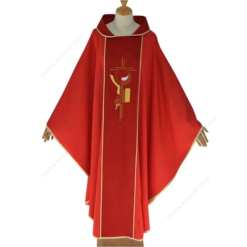 Chasuble الأسقف رجال الدين رداء السترات القس زي الكنائس الليتورجية المسيحية الكاهن الكاثوليكي سترة موحدة