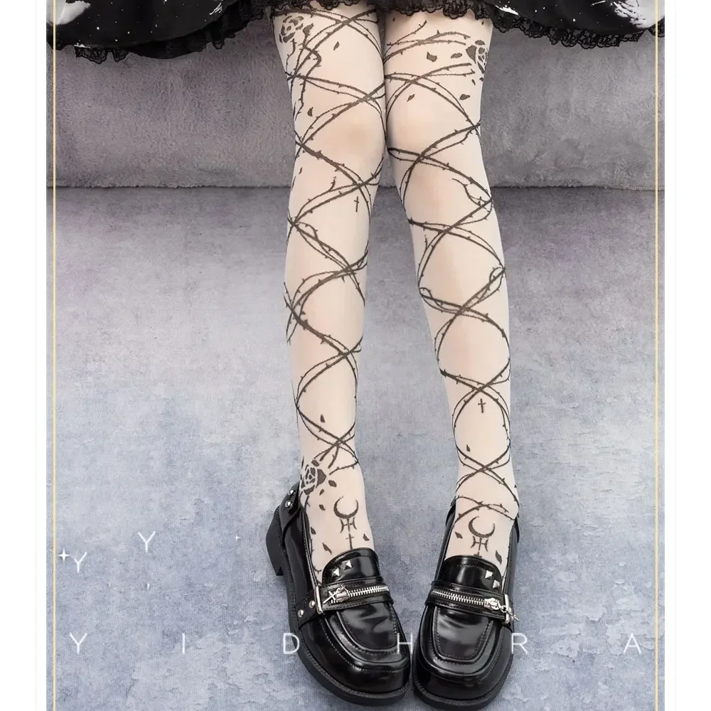 Thorns\' Dream ~ Gothic Lolita Tights Sheer Summer Pantyhose by Yidhra