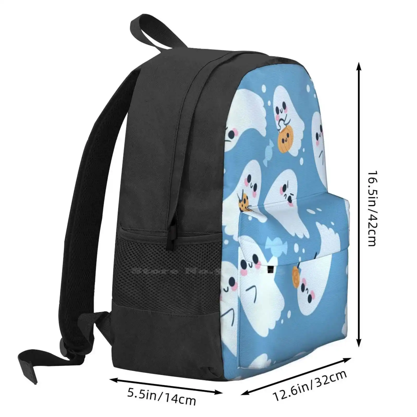 Sweet Ghosts School Storage Bag Student's Backpack Ghosts Cute Little Lobomaravilha Childrens Kawaii Halloween Candy Sweets