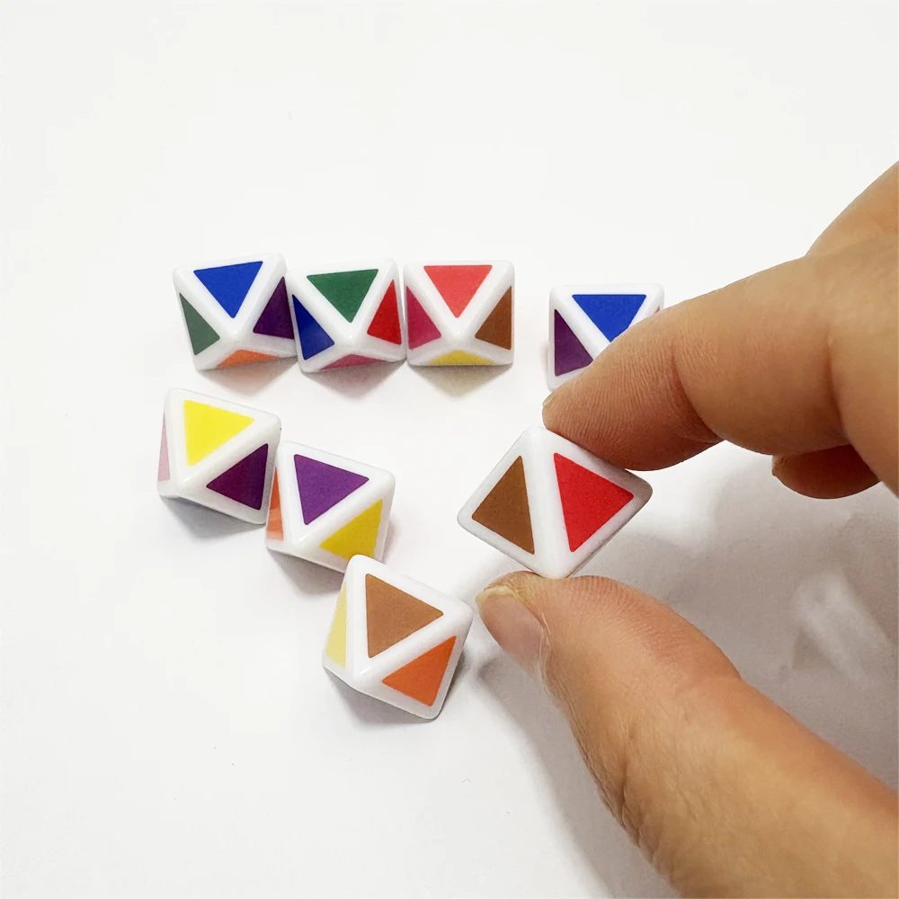 Fotografia 4: 8 Pçs/set 8 Lados Cor Dados D8 Dados Jogo de Quebra-cabeça Engraçado