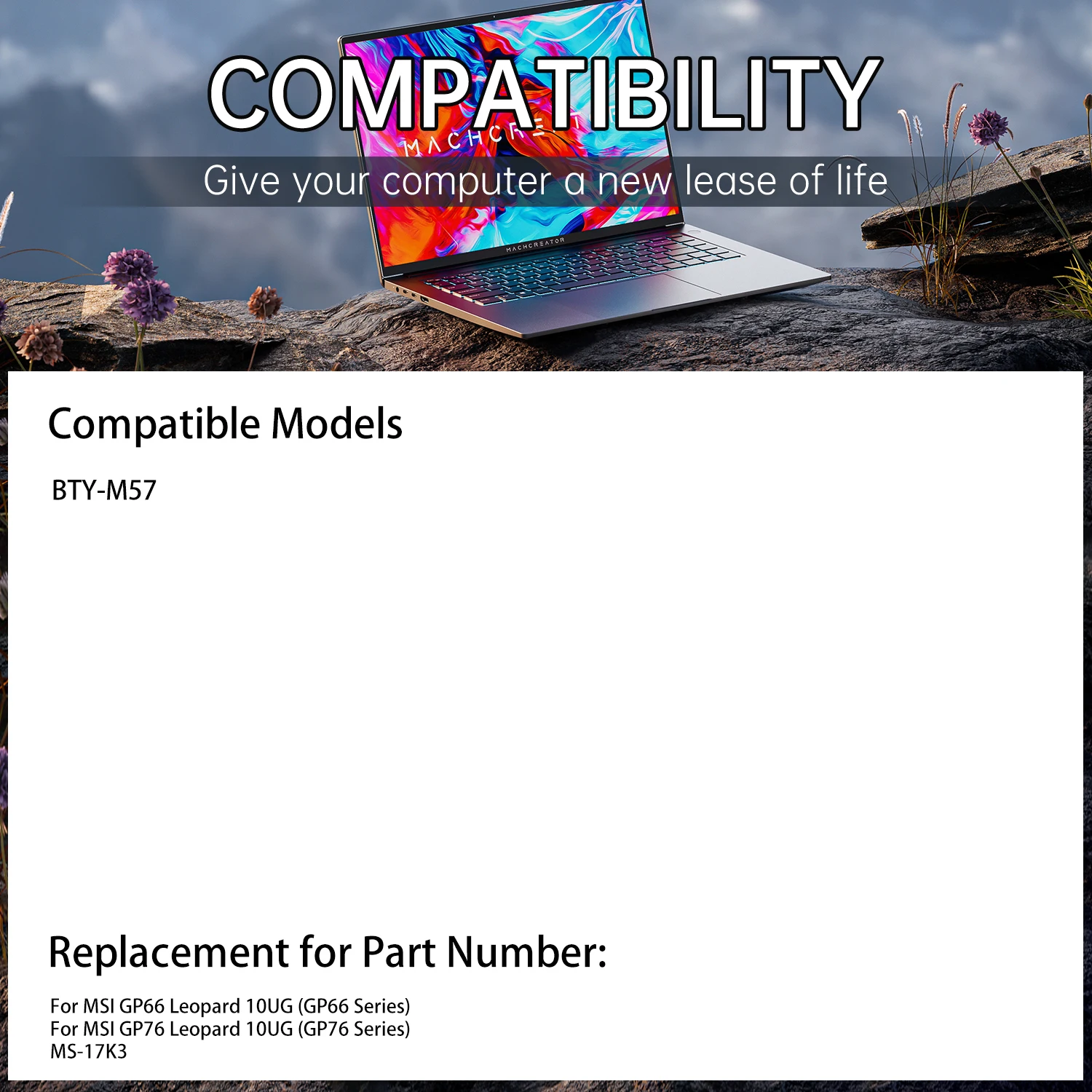 LOLG  BTY-M57 Laptop Battery For MSI GP66 GP76 MS-17K3 Leopard 10UG Series Notebook 15.2V 4280mAh/65Wh