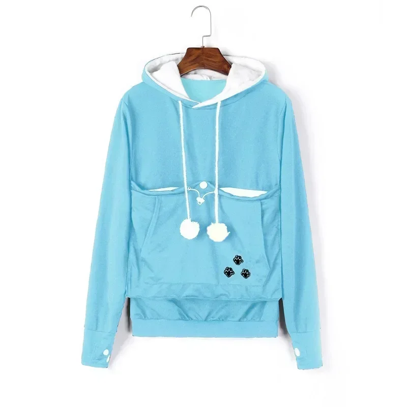 Katzenliebhaber-Hoodies mit Tasche, Hunde-Hoodies für Haustiere, lässige Känguru-Haustierpfoten-Pullover, Kuschel-Sweatshirt mit Tasche, Tierohren-Kapuzenpullover – Detail 12