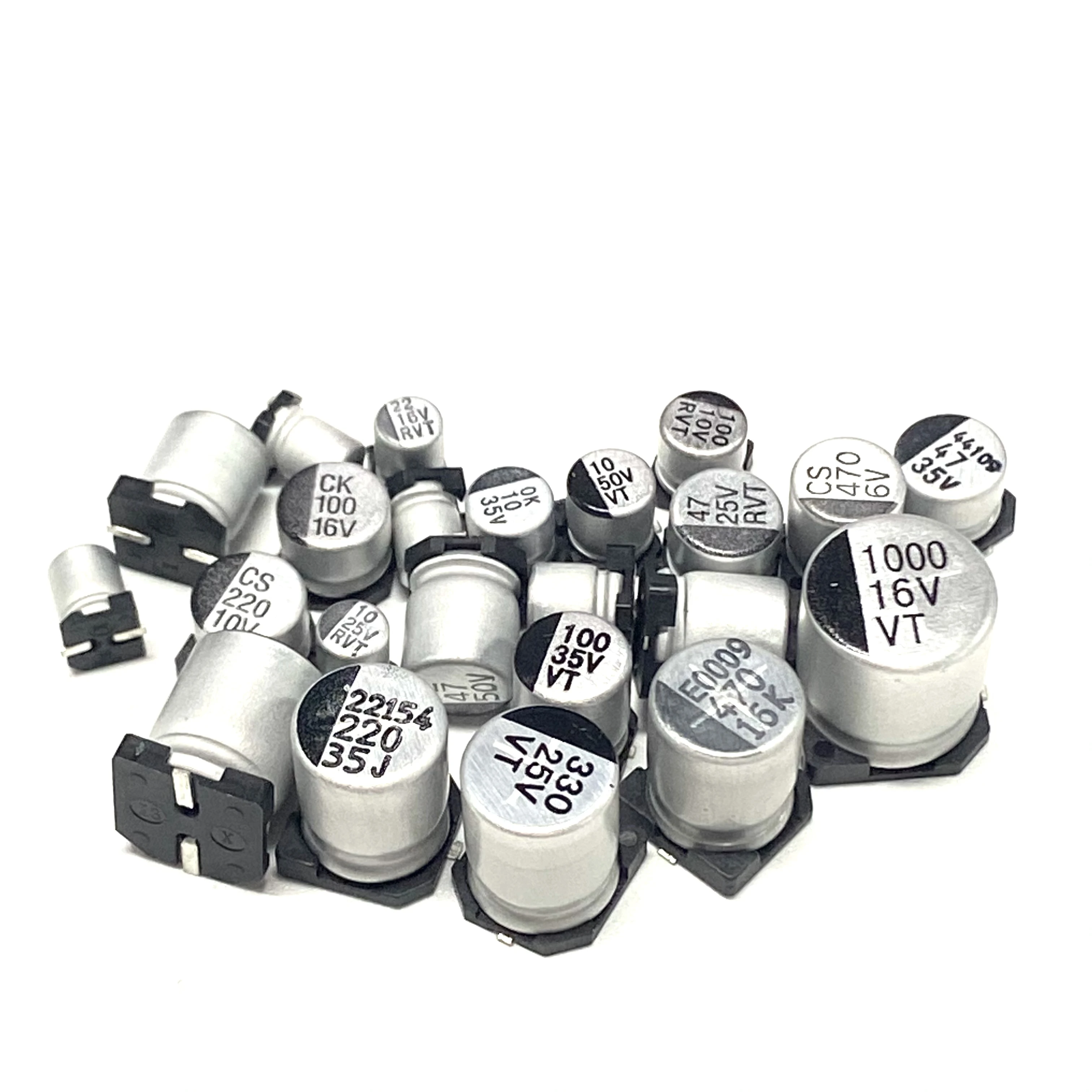 10 stks/partij Smd Aluminium Elektrolytische Condensator 50v 25v 16v 6v 35v 1000uf 10uf 220uf 47uf 220uf