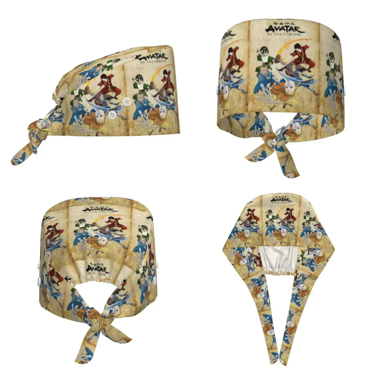 Avatar The Last Airdobladora Cartoon Scrub Hat Doctor Working Surgical Cap Men Women Adjustable Nursing Caps for Dentist