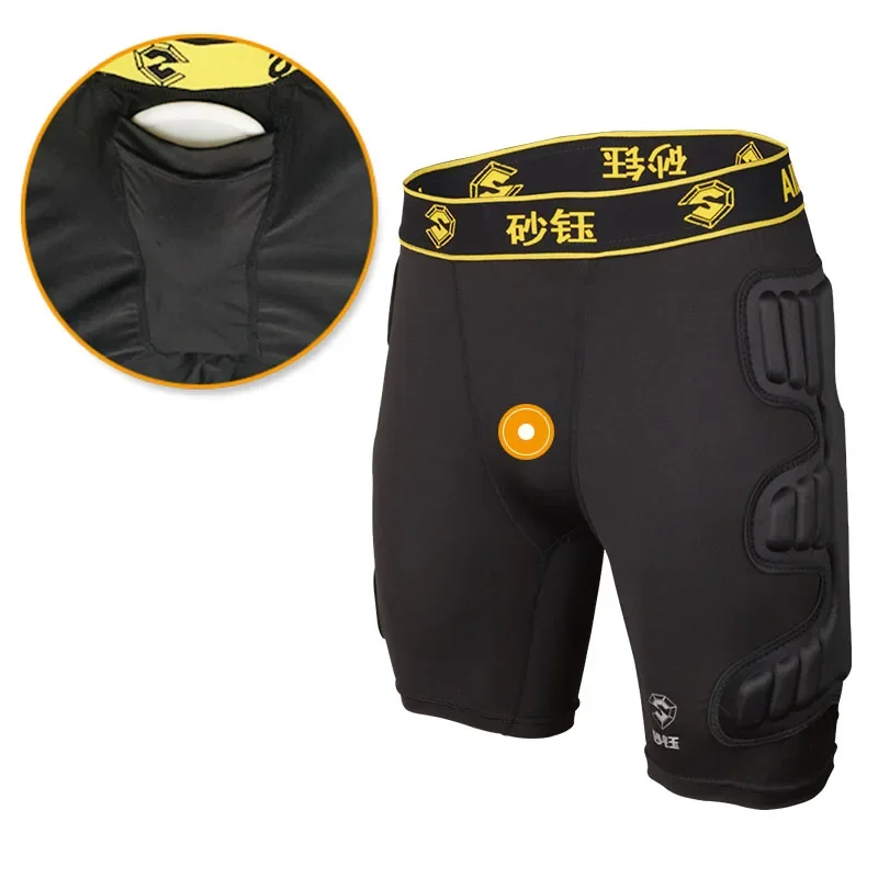 Heren keeper voetbal trainingsbroek shorts kniebeschermer spons keeper rugby voetbalbroek broek scheenbeschermer sportveiligheid